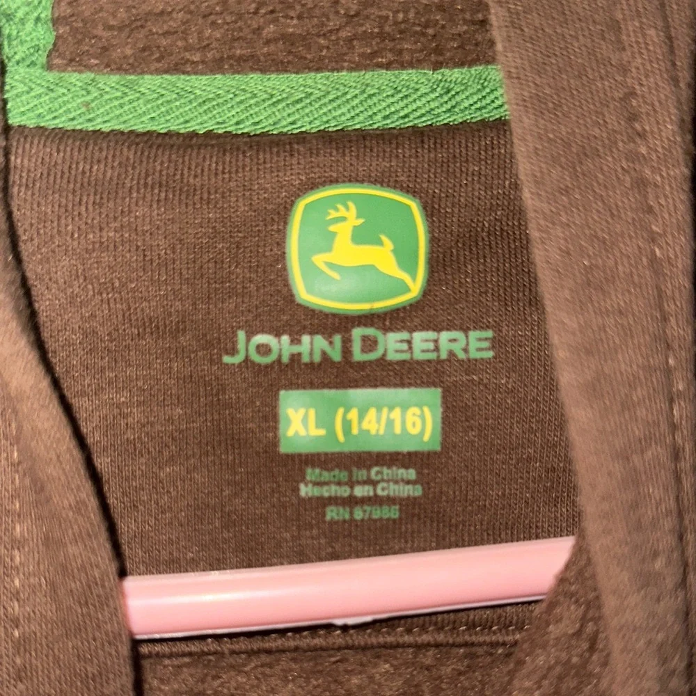 John Deere Brown Hoodie with Green Logo